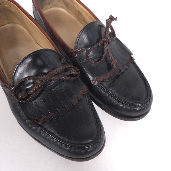 ALLEN EDMONDS Mens Kiltie Tassel Bow Leather Loafers 9D Brown USA MADE main image 8